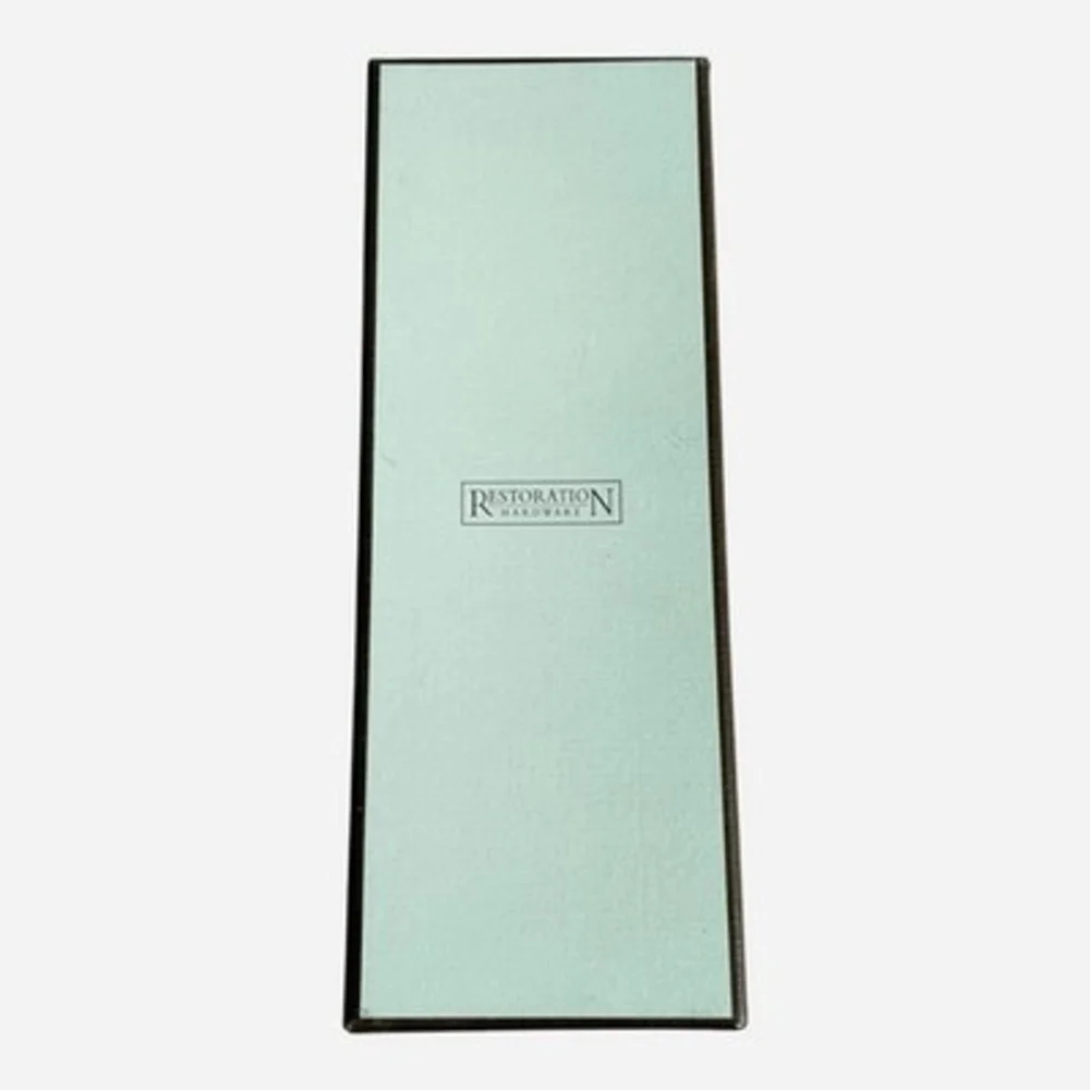 Set of 2 Restoration Hardware Black Leather Luggage Tags NIB Travel Accessory